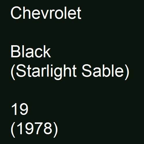 Chevrolet, Black (Starlight Sable), 19 (1978).